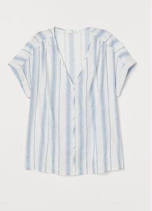 ❤️новая хлопковая натуральная блуза футболка короткий рукав h&amp;m
