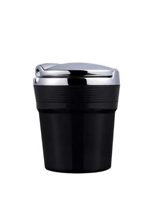 Пепельница автомобильная zhejiang с подсветкой черный  00792