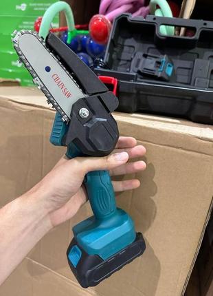 Мини пила supretto аккумуляторная с двумя аккумуляторами в кейсе