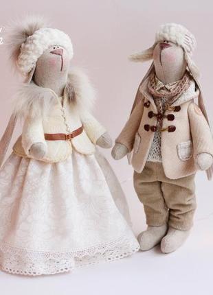 Парочка влюблённых зайчиков «зимние»