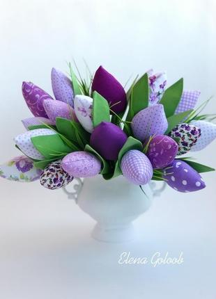 Букет тюльпанов   сиреневый