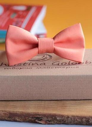 Бабочка коралловая из шелка