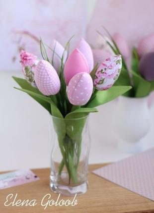 Тюльпаны текстильные розовые