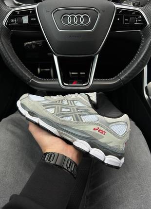 Кроссовки asics gel-nyc gray white silver2 фото