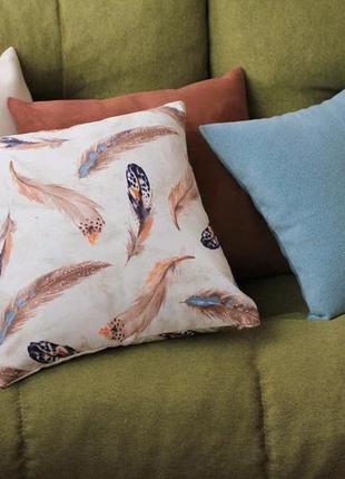 Набор декоративных подушек (чехлов) перья (2)