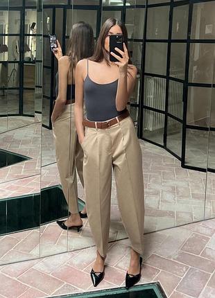 Бежеві штани(брюки) zara