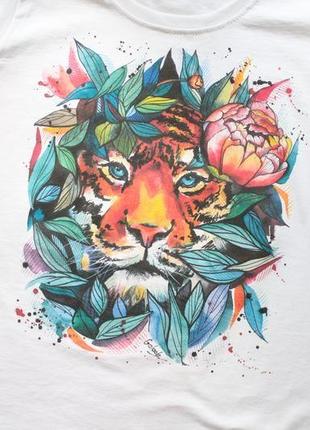 Футболка з авторським принтом "тигр"