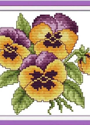 Набір для вишивання за нанесеною на канву схемою "the flower of happihess 1". aida 14ct printed 17*17 см
