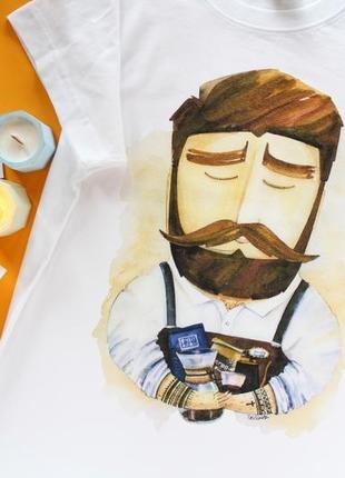 Футболка з авторським принтом "бариста"