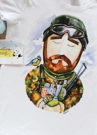 Футболка з авторським принтом "захисник. воїн зсу"