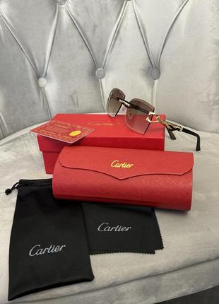 Сонцезахисні коричневі окуляри cartier повний комплект1 фото