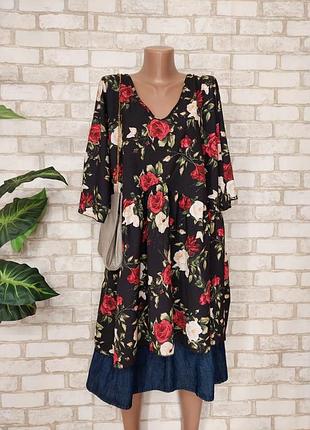 Фирменная yours мега просторная батальная блуза/туника в красочные цветы, размер 7-9хл+++