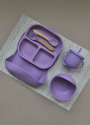 Набор детской силиконовой посуды для первого прикорма, 6 предметов