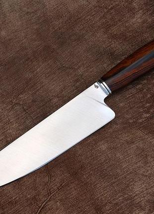 Професійний кухонний ніж шеф №6 ручної роботи, з нержавіючої сталі m390 та рукояткою із айронвуду
