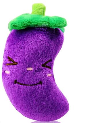 Игрушка для собак с пищалкой фиолетовый баклажан