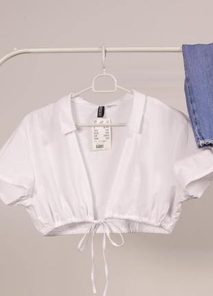 Укорочена блуза на шнурках h&amp;m2 фото