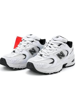 New balance 530 white black logo3 фото