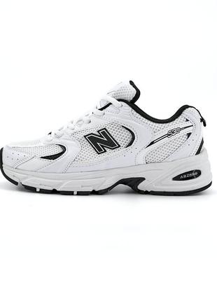 New balance 530 white black logo5 фото