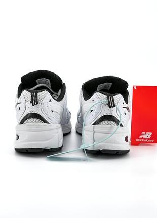 New balance 530 white black logo7 фото