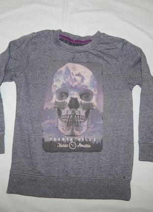 Свитшот модный с черепом толстовка на 6-7 лет