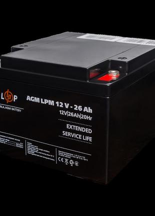 Акумулятор agm lpm 12v - 26 ah під болт м5