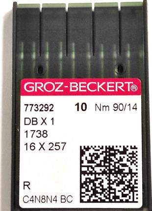 Иглы для промышленных швейных машин groz-beckert dbx1, r, №90/14 (6766)