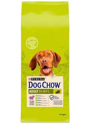Dog chow adult 1+ сухой корм для собак с ягненком - 14 кг