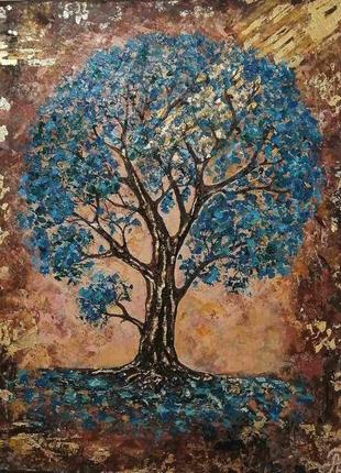 Авторська інтер'єрна картина маслом "дерево життя"