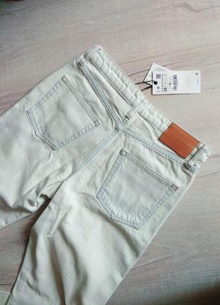 Zara оригинал! джинсы бело-голубые прямого кроя новые размер 386 фото