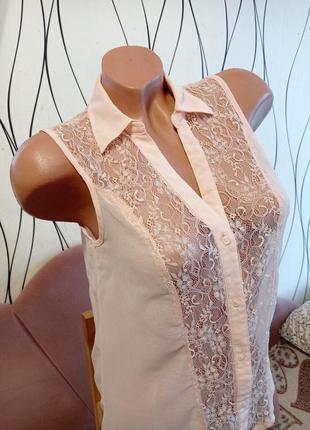 Блуза с кружевом 🌺🌺🌺 размер s2 фото