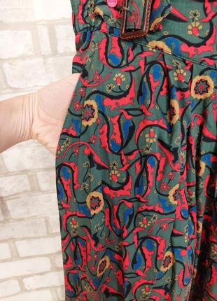 Фирменная мега стильная пышная юбка миди со 100 % хлопка в красочный принт, размер хл8 фото
