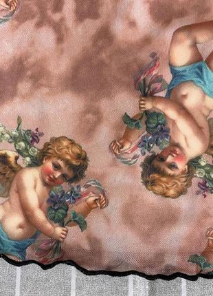 Юбка в стиле ренессанс с ангелами в сетку с подкладкой4 фото