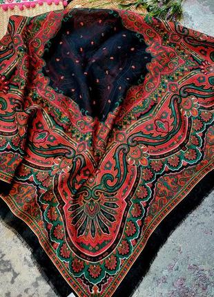 Винтажный демисезонный  итальянский платок looks (117 см на 117 см)