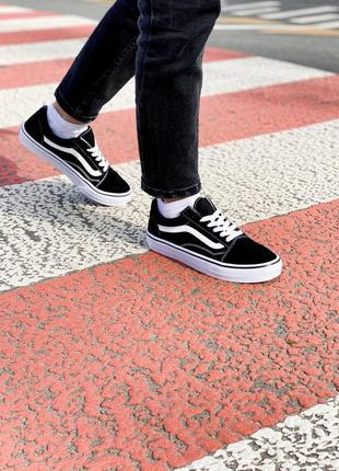 Кеды черно-белые ванс джинсовые, vans old skool2 фото