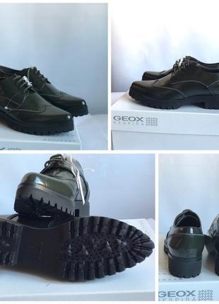 Кожаные туфли броги итальялия 🇮🇹 geox respira р. 36; 37; 396 фото