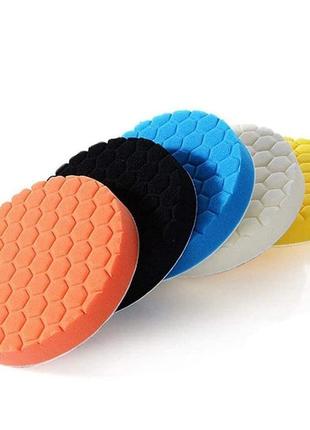 Набір кругів для полірування кузова авто 125 мм із 5 шт./полірувальні кола різної жорсткості