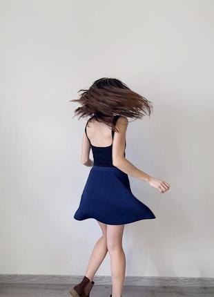 Трикотажная синяя юбка в косы jack wills мини зимняя осенняя весенняя вискозная2 фото