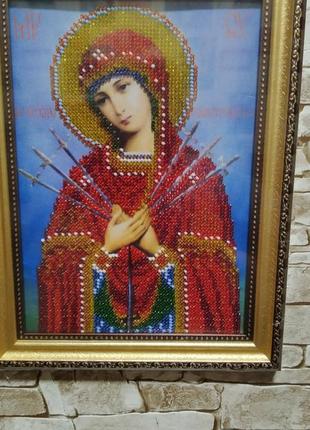 Ікона семистрельная з чеського бісеру.