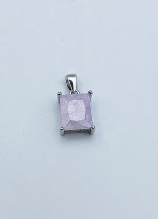 Кулон срібний з рожевим кварцем 2,07 г