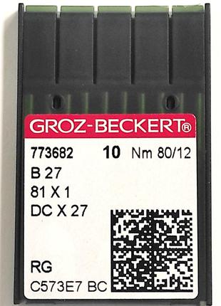 Иглы швейные для промышленных оверлоков groz-beckert dcx27, rg, №80/12 (6772)