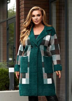 Жіноче пальто з альпаки єдиного розміру 46-522 фото