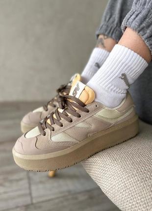 Круті жіночі кросівки new full ct302 dark beige bone коричневі