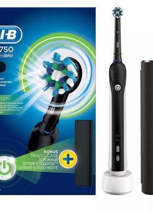 Зубная щетка oral-b pro crossaction электрическая 750 d16.513.1ux тип 3756 black edition1 фото