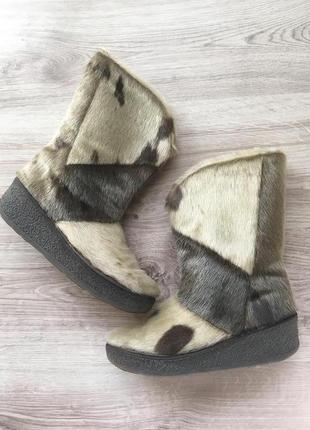 Зимние дизайнерские сапоги на овчине\кожаные зимние термо сапоги в стиле ugg3 фото