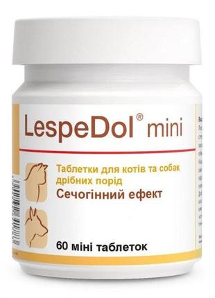 Сечогінний препарат для кішок і маленьких собак dolfos lespedol mini леспедол міні 60 табл.