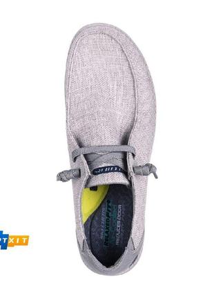 Серые тканевые мокасины без шнурков skechers melson nela3 фото