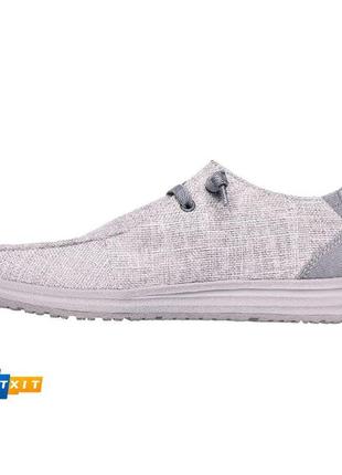 Серые тканевые мокасины без шнурков skechers melson nela2 фото