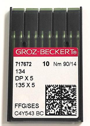 Иглы для промышленных швейных машин groz-beckert dpx5, ffg/ses, №90/14 (6776)