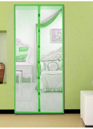 Антимоскітна сітка штора на магнітах magic mesh 120*210 см original зелена