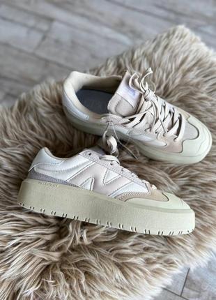 Классные женские кроссовки new balance ct302 light beige светло-бежевые8 фото